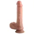 Dual Density - naturgetreuer Dildo mit Saugnapf und Hoden - 20 cm (natur)