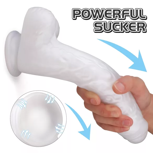 Sex HD Martin - Saugnapf-dildo, realistisch mit Hoden (weiß)
