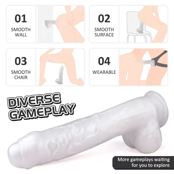 Sex HD Martin - Saugnapf-dildo, realistisch mit Hoden (weiß)