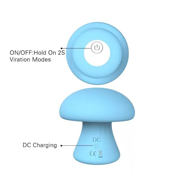 Magic Mushroom - wiederaufladbarer Gesichts‑Vibrator (blau)