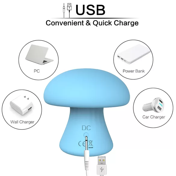 Magic Mushroom - wiederaufladbarer Gesichts‑Vibrator (blau)