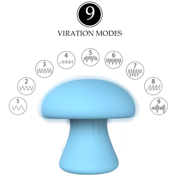 Magic Mushroom - wiederaufladbarer Gesichts‑Vibrator (blau)