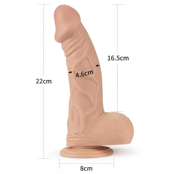 Lovetoy Real Extreme - Dildo mit Saugnapf - 23 cm (naturfarben)
