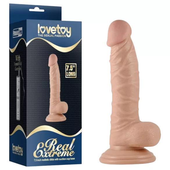 Real Extreme - G-Punkt-Dildo mit Saugnapf und Hoden - 19 cm (hautfarben)