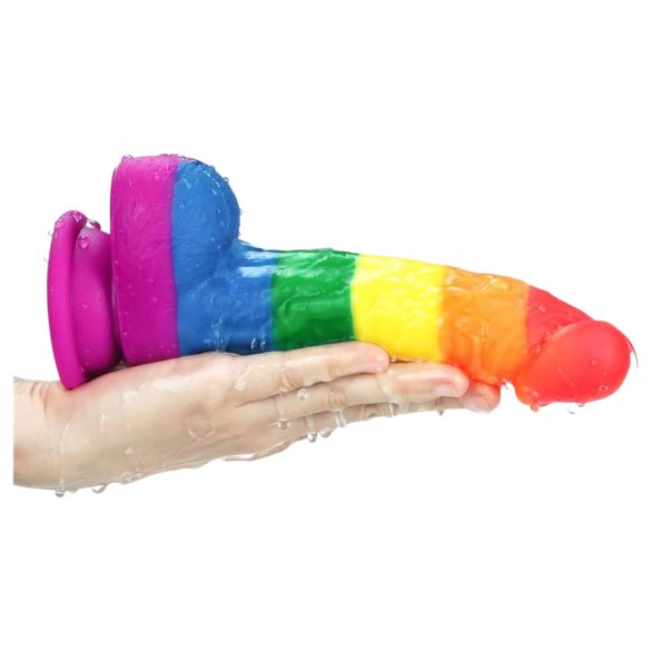 Lovetoy Prider - realistischer Silikon-Dildo - 19cm (Regenbogen)