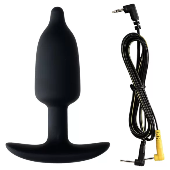 DG-LAB - bipolare, leitfähige Silikon-Elektro-Anal-Plug (schwarz)
