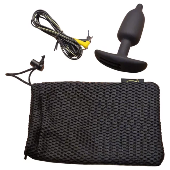 DG-LAB - bipolare, leitfähige Silikon-Elektro-Anal-Plug (schwarz)
