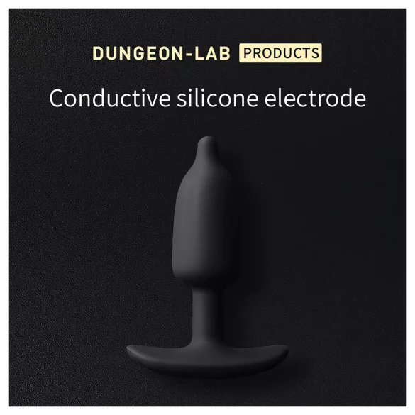 DG-LAB - bipolare, leitfähige Silikon-Elektro-Anal-Plug (schwarz)