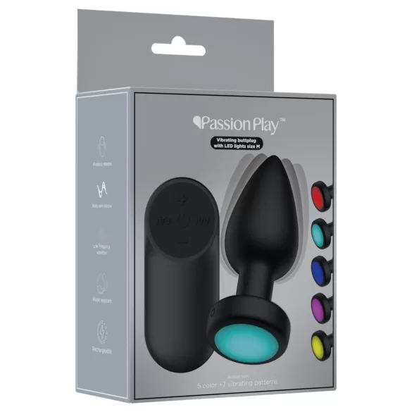 Passion Play - Analplug mit Vibrationsfunktion und LED-Beleuchtung - Größe M