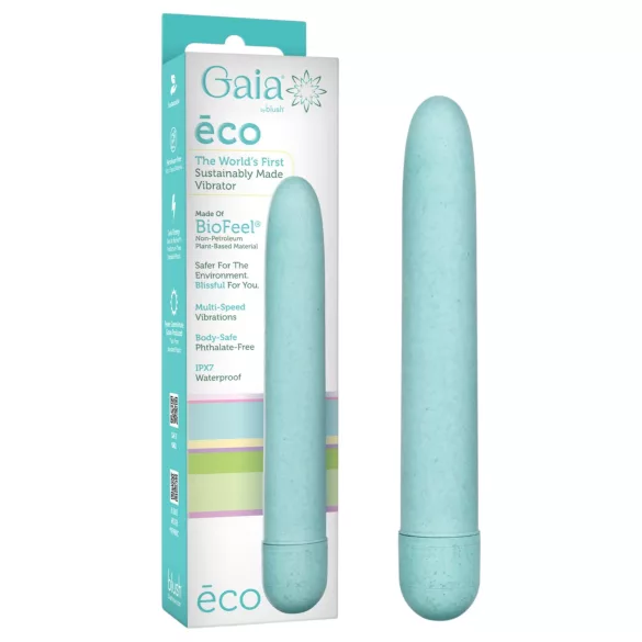 Gaia Eco L - umweltfreundlicher Vibrator in Stabform (blau) - groß