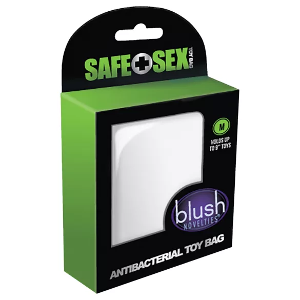 Safe Sex - antibakterielle diskrete Aufbewahrungstasche - weiß (26x10cm)