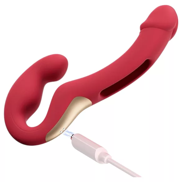 Honey Play Box Harmony Duo - App-gesteuerter umschnallbarer Zungenvibrator (rot)