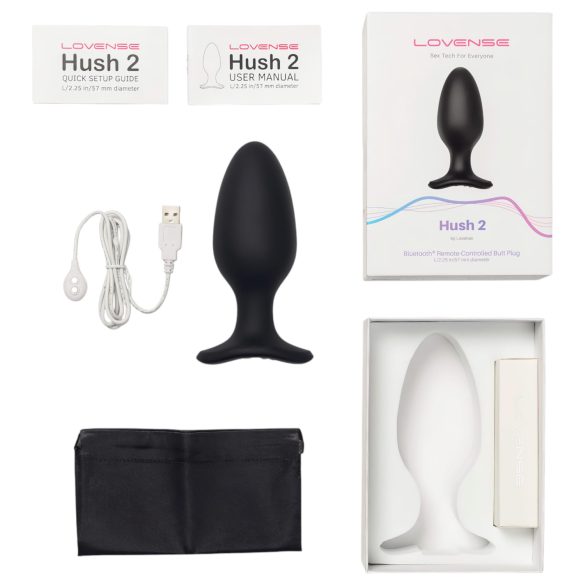LOVENSE Hush 2 L - Wiederaufladbarer Mini-Analvibrator (57mm) - Schwarz