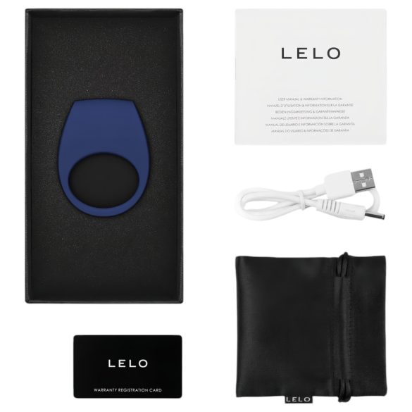 LELO Tor 3 - Wiederaufladbarer, smarter Vibrations-Penisring (blau)