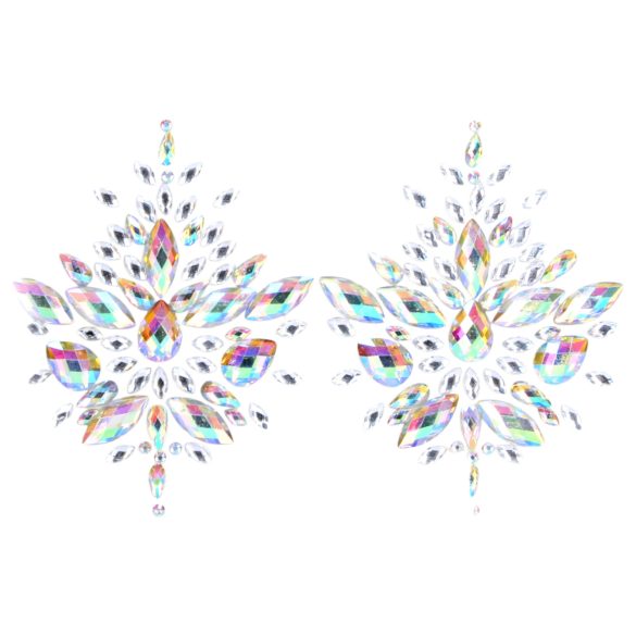 Le Désir - Glitzernde Brustaufkleber (Regenbogen)