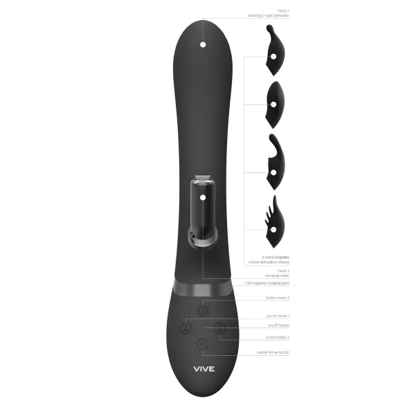 Vive Chou - 4in1 Klitoris-Vibrator (schwarz)