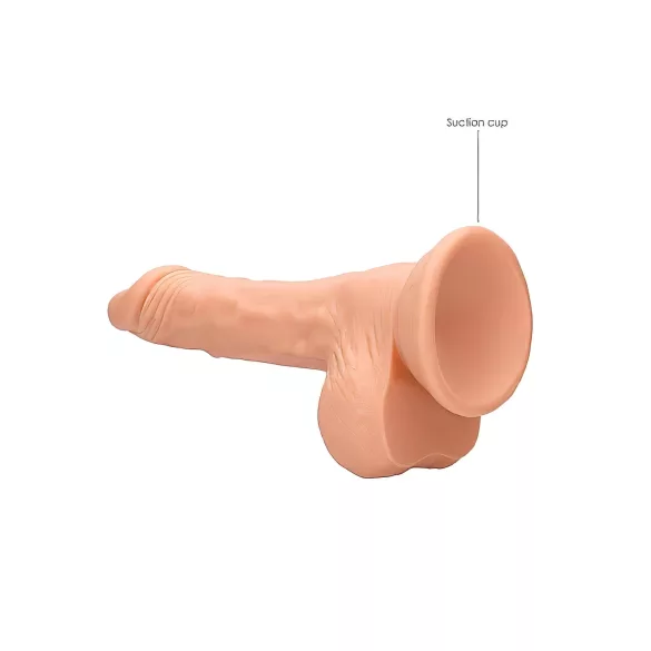 RealRock Dong 7 - Lebensechter Dildo mit Hoden (17cm) - Natur