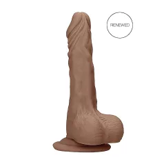   RealRock Dong 7 - Lebensechter Dunkel-Natur Dildo mit Hoden (17cm)