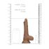 RealRock Dong 7 - Lebensechter Dunkel-Natur Dildo mit Hoden (17cm)