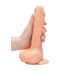 RealRock Dong 8 - naturgetreuer, realitätsnaher Dildo mit Hoden (20 cm) - hautfarben