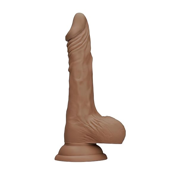RealRock Dong 10 - Realistischer, skrotaler Dildo (25cm) - Dunkel Natur