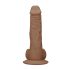 RealRock Dong 10 - Realistischer, skrotaler Dildo (25cm) - Dunkel Natur
