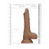 RealRock Dong 10 - Realistischer, skrotaler Dildo (25cm) - Dunkel Natur