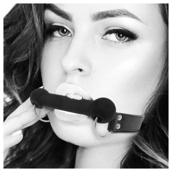 Autsch! - Knochenförmiger Mundknebel (schwarz)