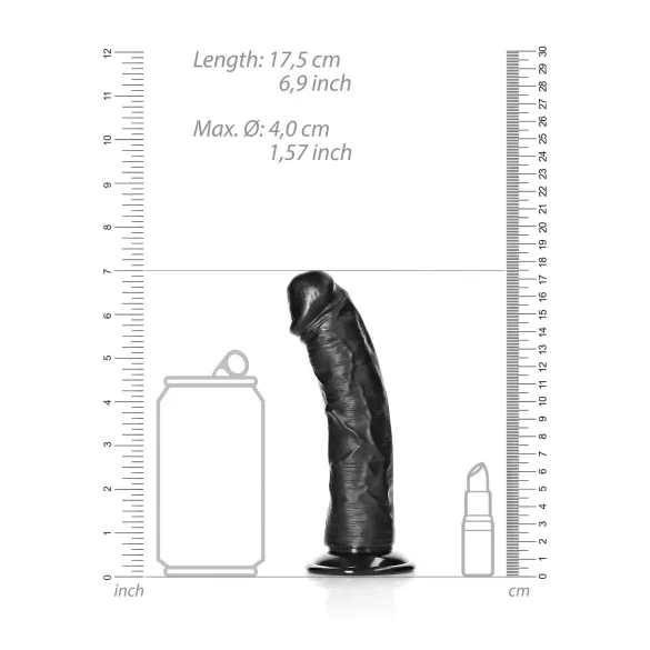 RealRock - Saugnapf-Dildo realistisch - 15,5cm (schwarz)