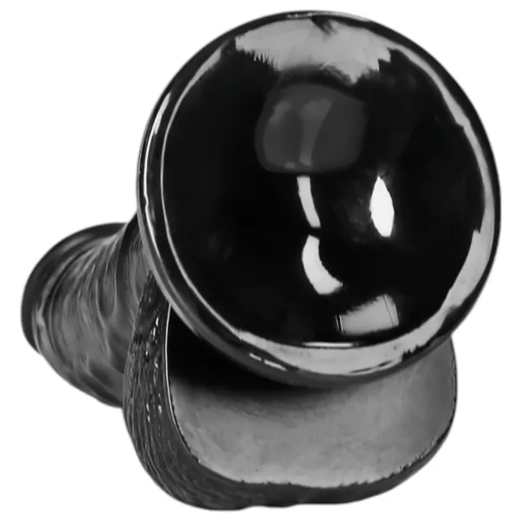 RealRock - Dildo mit Saugnapf und Hoden - 15,5 cm (schwarz)