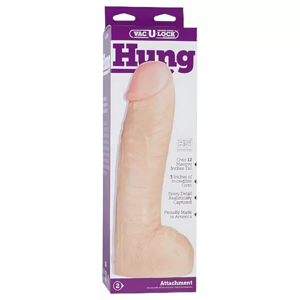 Doc Johnson Vac-U-Lock Hung 12 - realistisch, naturtreuer Dildo mit Hoden