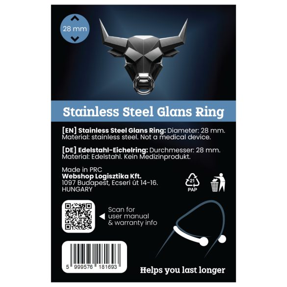 Edelstahl Eichelring - Ejakulationsverzögerung (28mm)