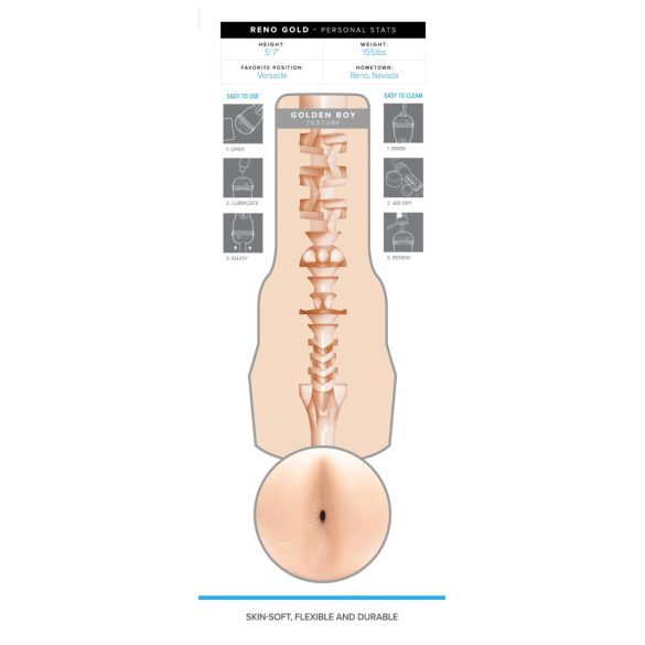 Fleshjack Reno Gold - naturgetreue Po-Masturbator