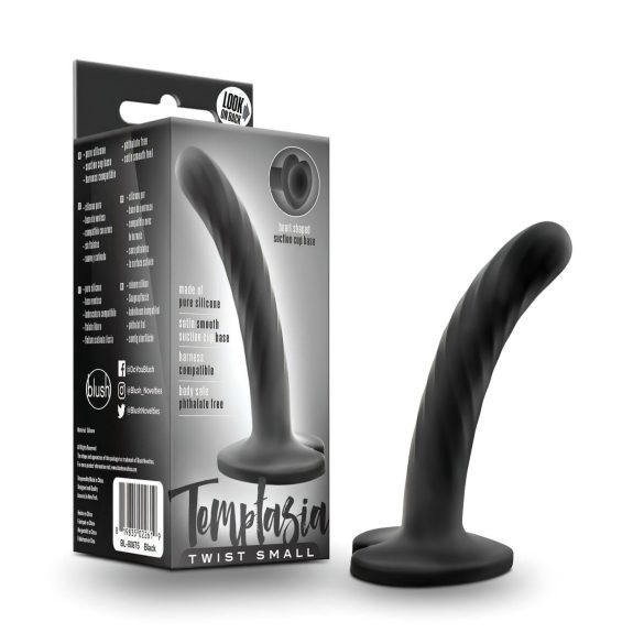 Temptasia Twist Small - Saugfuß, gedrehter Dildo (schwarz)