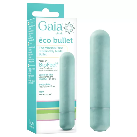 Gaia Eco M - umweltfreundlicher Vibrator in Stabform (türkis) - mittelgroß