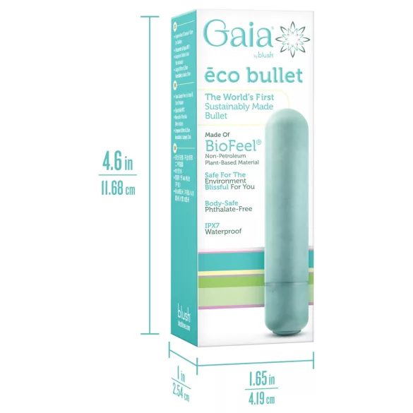 Gaia Eco M - umweltfreundlicher Vibrator in Stabform (türkis) - mittelgroß