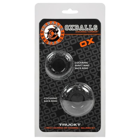 OXBALLS - geripptes Penisring-Set (schwarz)