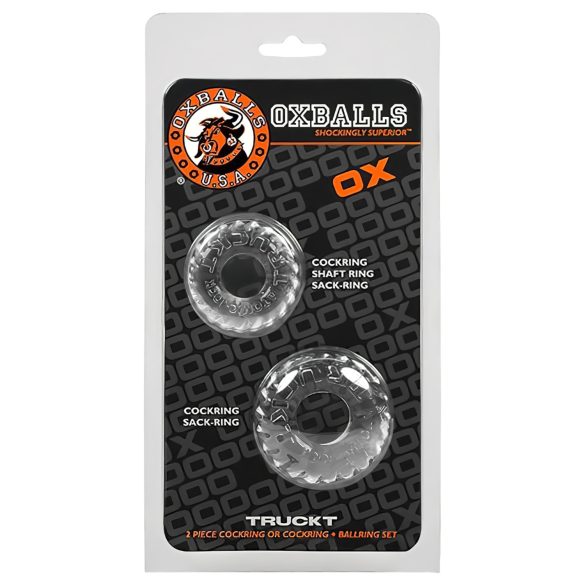 OXBALLS - geripptes Penisring-Set (transparent)