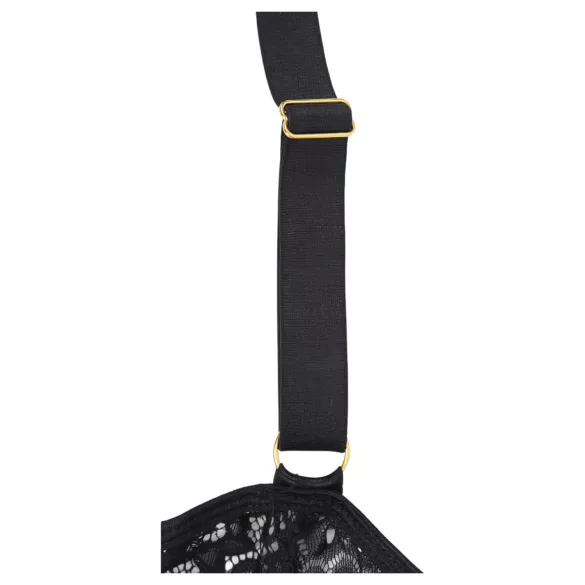 Subblime - gemustertes Body mit Satin-Gürtel (Schwarz)