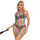 Subblime 952341 - Neckholder-Netzkleid in Regenbogenfarben (S-L)