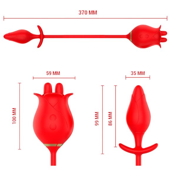Intense Melanie - 2in1 Beweglicher Zungenklitoris-Stimulator Vibrator (Rot)