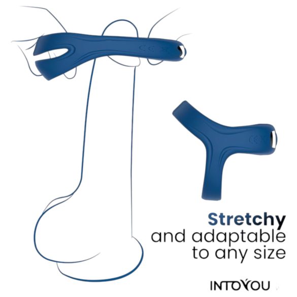 INTOYOU - Intelligenter, vibrierender Penis- und Hodenring (blau)