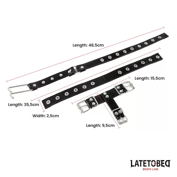 Latetobed - Halsband mit Nasenhaken (schwarz)