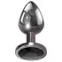 Evolved Black Gem - Metall Analdildo-Set mit schwarzem Stein (Silber)
