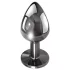 Evolved Black Gem - Metall Analdildo-Set mit schwarzem Stein (Silber)