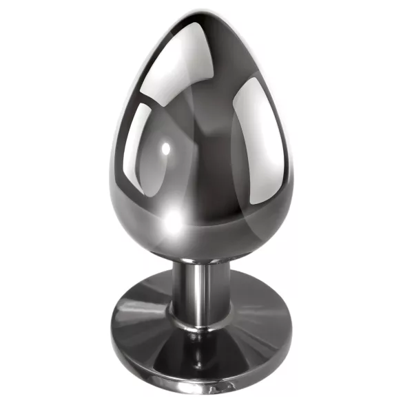 Evolved Black Gem - Metall Analdildo-Set mit schwarzem Stein (Silber)