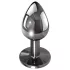 Evolved Black Gem - Metall Analdildo-Set mit schwarzem Stein (Silber)