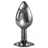 Evolved Black Gem - Metall Analdildo-Set mit schwarzem Stein (Silber)