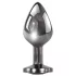 Evolved Black Gem - Metall Analdildo-Set mit schwarzem Stein (Silber)
