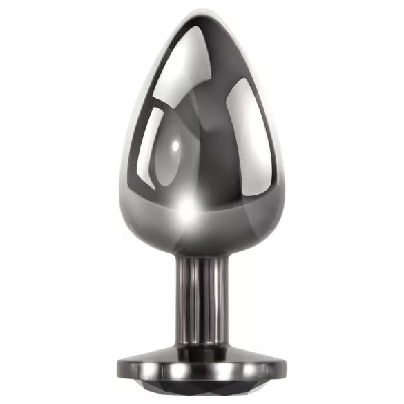 Evolved Black Gem - Metall Analdildo-Set mit schwarzem Stein (Silber)